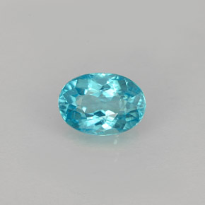 0.95 ct Blue Apatite Gemstone, Apatite Gem in Oval Facet Shape for Sale.