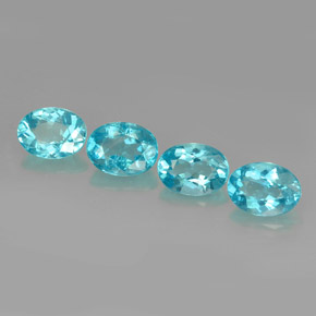 3.42 ct Blue Apatite Stone, Natural Apatite in Oval Facet Shape for Sale