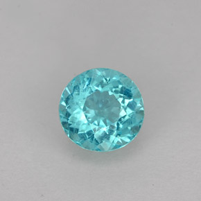 0.87 ct Blue Apatite Gemstone, Apatite Gem in Round Facet Shape for Sale.