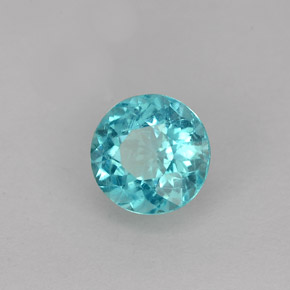 0.87 ct Blue Apatite Stone, Natural Apatite in Round Facet Shape for Sale