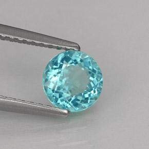 0.91 ct Blue Apatite Stone, Natural Apatite in Round Facet Shape for Sale