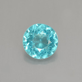 0.91 ct Blue Apatite Gemstone, Apatite Gem in Round Facet Shape for Sale.