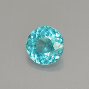 0.91 ct Blue Apatite Stone, Natural Apatite in Round Facet Shape for Sale