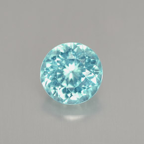 1.08 ct Blue Apatite Gemstone, Apatite Gem in Round Facet Shape for Sale.