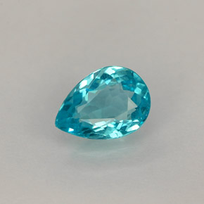 0.67 ct Blue Apatite Gemstone, Apatite Gem in Pear Facet Shape for Sale.