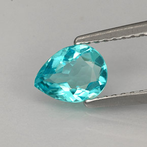 0.79 ct Blue Apatite Gemstone, Apatite Gem in Pear Facet Shape for Sale.