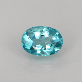 0.98 ct Blue Apatite Gemstone, Apatite Gem in Oval Facet Shape for Sale.