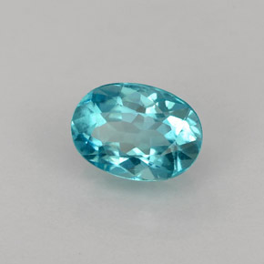 0.98 ct Blue Apatite Stone, Natural Apatite in Oval Facet Shape for Sale