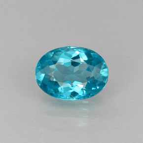 0.99 ct Blue Apatite Gemstone, Apatite Gem in Oval Facet Shape for Sale.