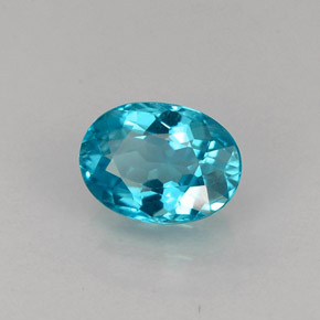 0.99 ct Blue Apatite Stone, Natural Apatite in Oval Facet Shape for Sale