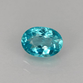0.95 ct Blue Apatite Gemstone, Apatite Gem in Oval Facet Shape for Sale.