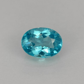 0.86 ct Blue Apatite Gemstone, Apatite Gem in Oval Facet Shape for Sale.