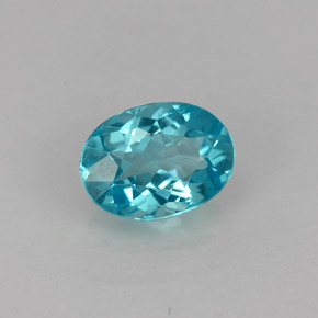0.86 ct Blue Apatite Stone, Natural Apatite in Oval Facet Shape for Sale