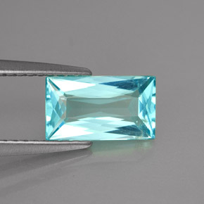 1.40 ct Blue Apatite Stone, Natural Apatite in Baguette Facet Shape for Sale
