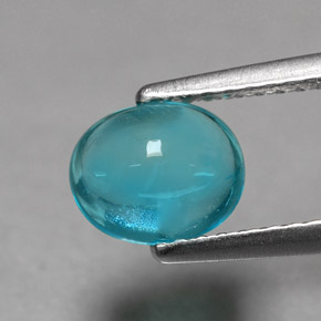 1.36 ct Blue Apatite Gemstone, Apatite Gem in Oval Cabochon Shape for Sale.