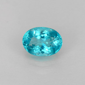 0.92 ct Blue Apatite Gemstone, Apatite Gem in Oval Facet Shape for Sale.