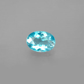 0.84 ct Blue Apatite Gemstone, Apatite Gem in Oval Facet Shape for Sale.