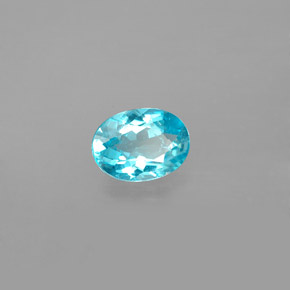 0.84 ct Blue Apatite Stone, Natural Apatite in Oval Facet Shape for Sale