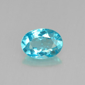 0.88 ct Blue Apatite Gemstone, Apatite Gem in Oval Facet Shape for Sale.