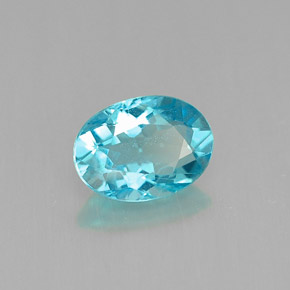 0.88 ct Blue Apatite Stone, Natural Apatite in Oval Facet Shape for Sale