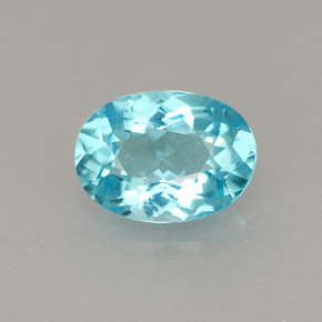 0.87 ct Blue Apatite Gemstone, Apatite Gem in Oval Facet Shape for Sale.