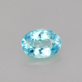 0.85 ct Blue Apatite Gemstone, Apatite Gem in Oval Facet Shape for Sale.