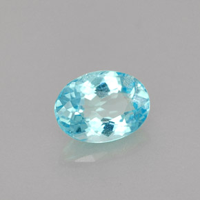 0.85 ct Blue Apatite Stone, Natural Apatite in Oval Facet Shape for Sale