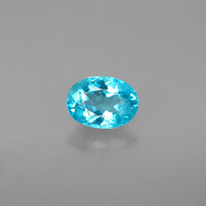 0.99 ct Blue Apatite Gemstone, Apatite Gem in Oval Facet Shape for Sale.
