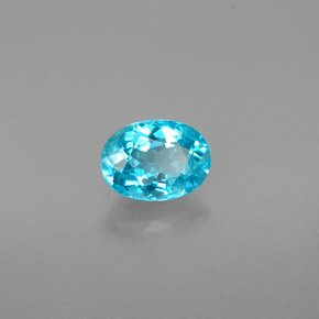 0.99 ct Blue Apatite Stone, Natural Apatite in Oval Facet Shape for Sale