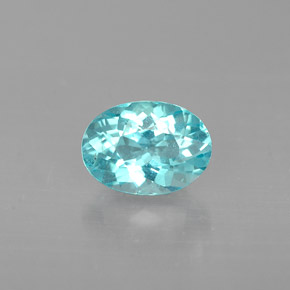 0.86 ct Blue Apatite Gemstone, Apatite Gem in Oval Facet Shape for Sale.
