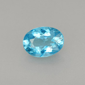 0.86 ct Blue Apatite Gemstone, Apatite Gem in Oval Facet Shape for Sale.