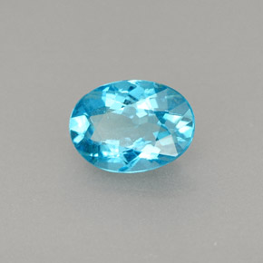 0.86 ct Blue Apatite Stone, Natural Apatite in Oval Facet Shape for Sale