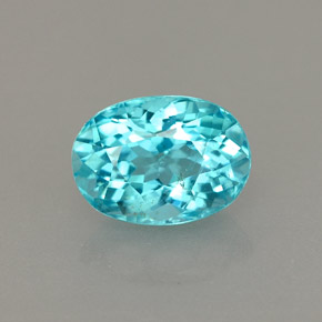 1.06 ct Blue Apatite Gemstone, Apatite Gem in Oval Facet Shape for Sale.