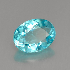 1.26 ct Blue Apatite Stone, Natural Apatite in Oval Facet Shape for Sale