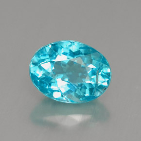 1.22 ct Blue Apatite Gemstone, Apatite Gem in Oval Facet Shape for Sale.