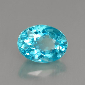 1.22 ct Blue Apatite Stone, Natural Apatite in Oval Facet Shape for Sale