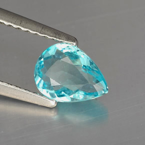 0.75 ct Blue Apatite Stone, Natural Apatite in Pear Facet Shape for Sale