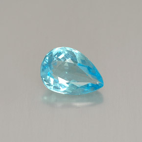 0.67 ct Blue Apatite Gemstone, Apatite Gem in Pear Facet Shape for Sale.