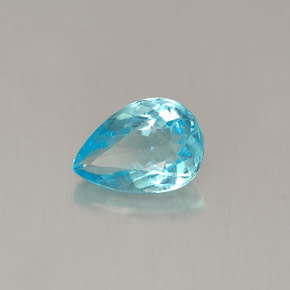 0.67 ct Blue Apatite Stone, Natural Apatite in Pear Facet Shape for Sale