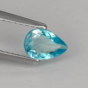 0.57 ct Blue Apatite Stone, Natural Apatite in Pear Facet Shape for Sale