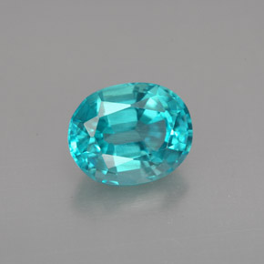 2.42 ct Blue Apatite Gemstone, Apatite Gem in Oval Facet Shape for Sale.