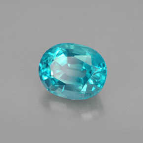 2.42 ct Blue Apatite Stone, Natural Apatite in Oval Facet Shape for Sale