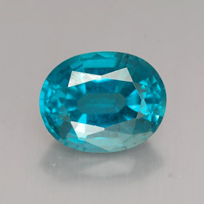 3.24 ct Blue Apatite Gemstone, Apatite Gem in Oval Facet Shape for Sale.