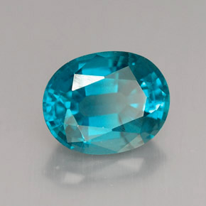 3.24 ct Blue Apatite Stone, Natural Apatite in Oval Facet Shape for Sale