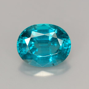 2.94 ct Blue Apatite Gemstone, Apatite Gem in Oval Facet Shape for Sale.