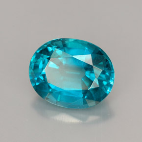 2.94 ct Blue Apatite Stone, Natural Apatite in Oval Facet Shape for Sale