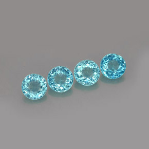 2.81 ct Blue Apatite Stone, Natural Apatite in Round Facet Shape for Sale