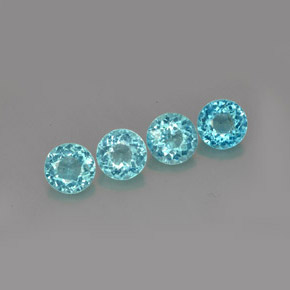 2.87 ct Blue Apatite Stone, Natural Apatite in Round Facet Shape for Sale
