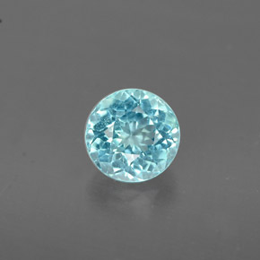 0.73 ct Blue Apatite Gemstone, Apatite Gem in Round Facet Shape for Sale.