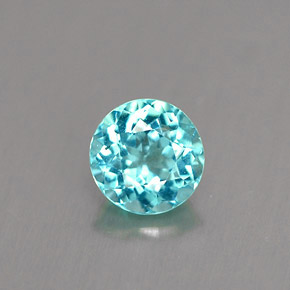 0.60 ct Blue Apatite Gemstone, Apatite Gem in Round Facet Shape for Sale.